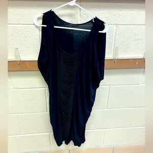 Elegant Black Sleeveless Batwing-like Dress by BCBG Max Azaria